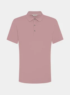 Maglia a polo in cotone e seta