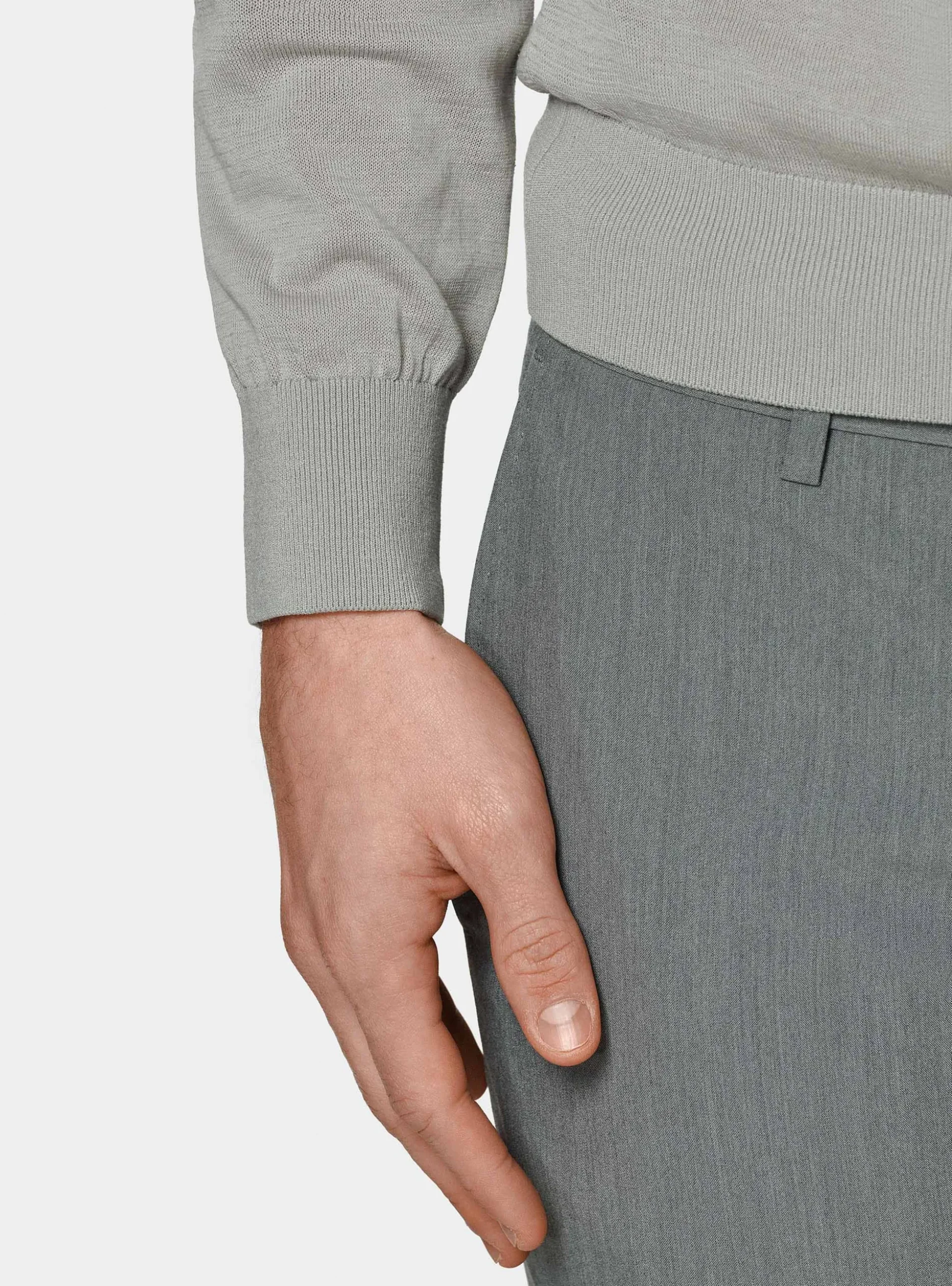 Maglia girocollo in cotone e seta