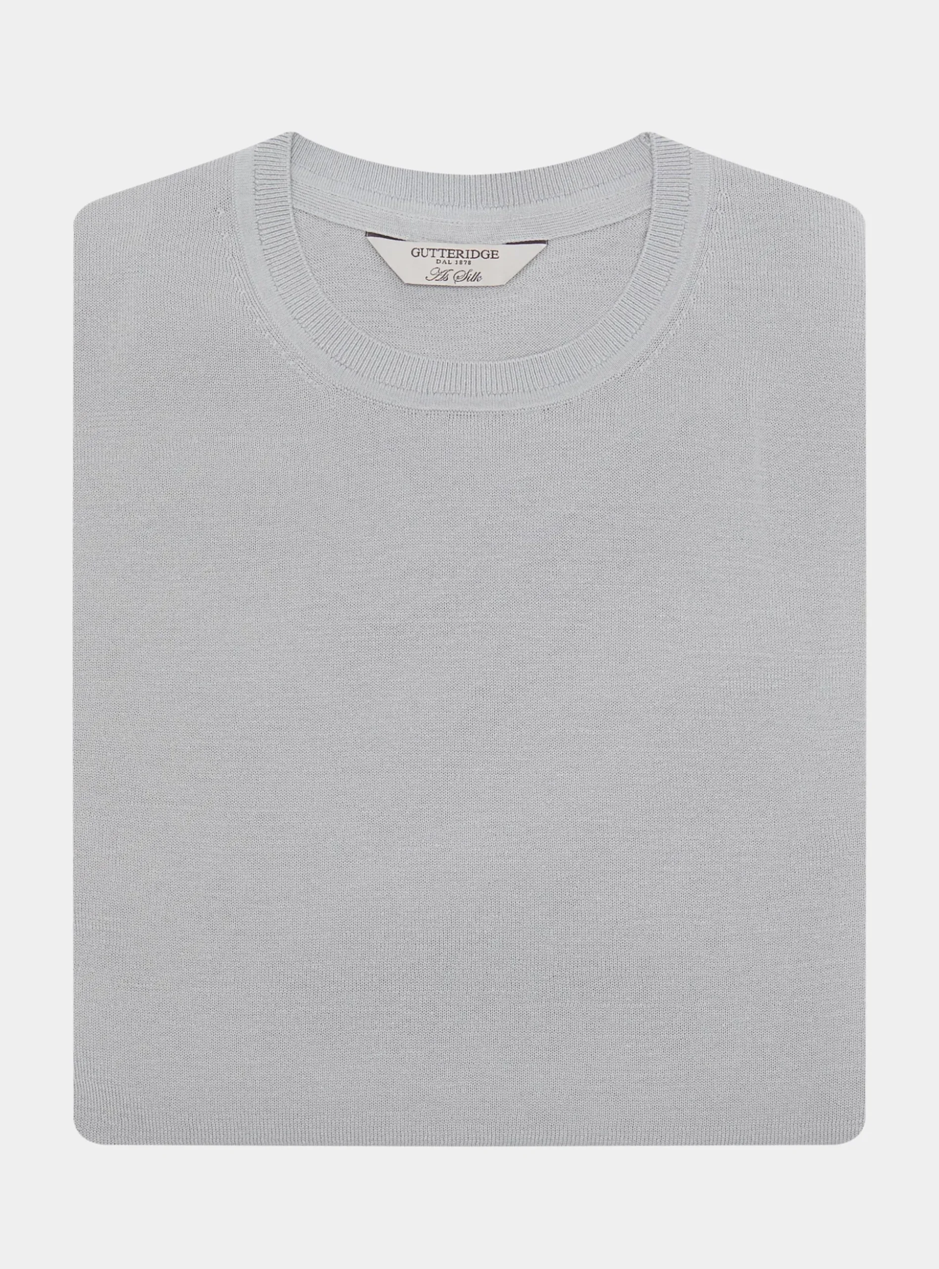 Maglia girocollo in cotone e seta