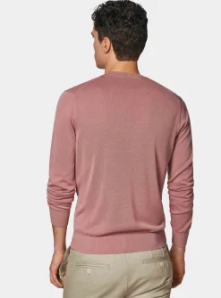 Maglia girocollo in cotone e seta