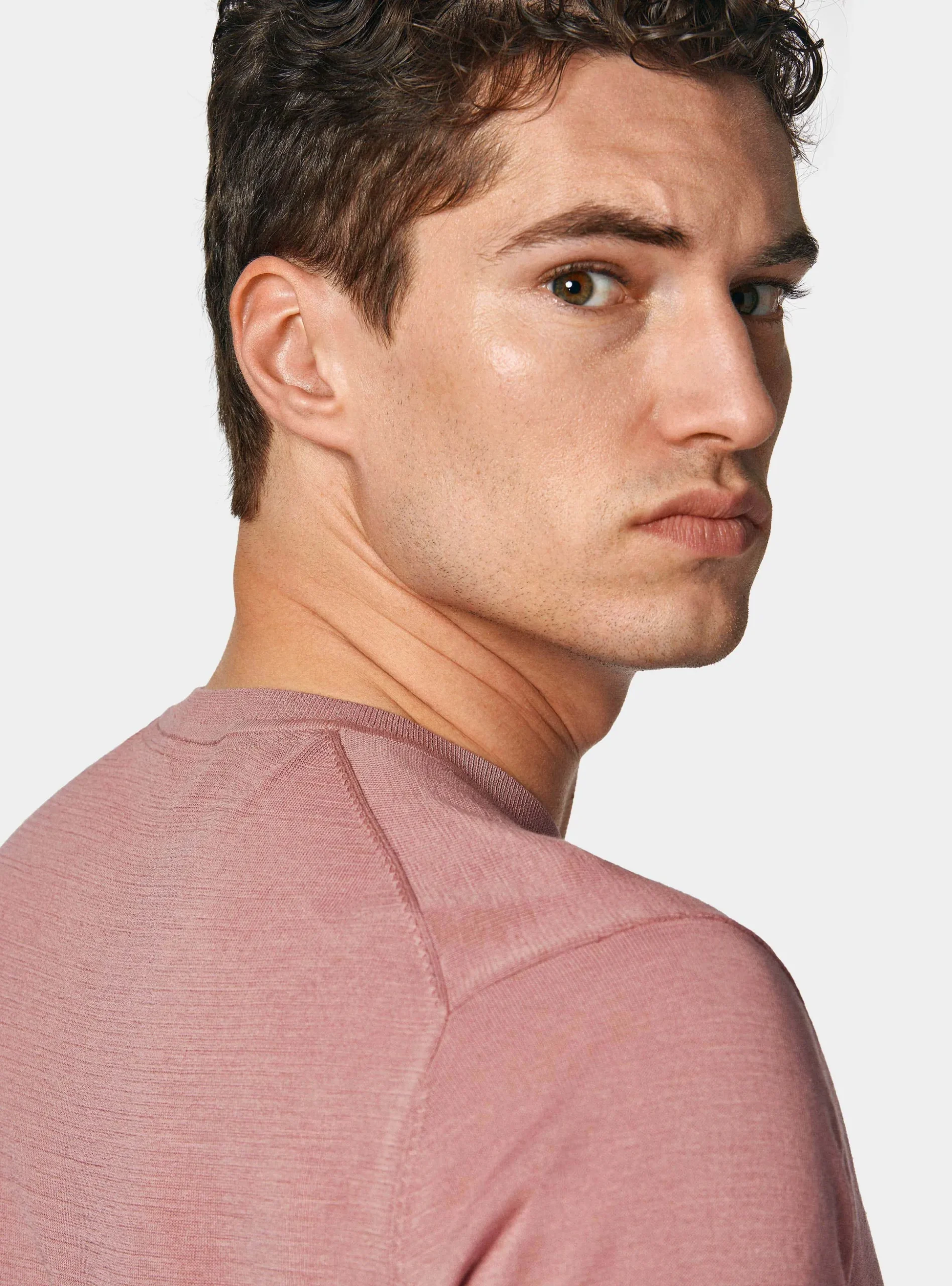 Maglia girocollo in cotone e seta