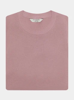 Maglia girocollo in cotone e seta