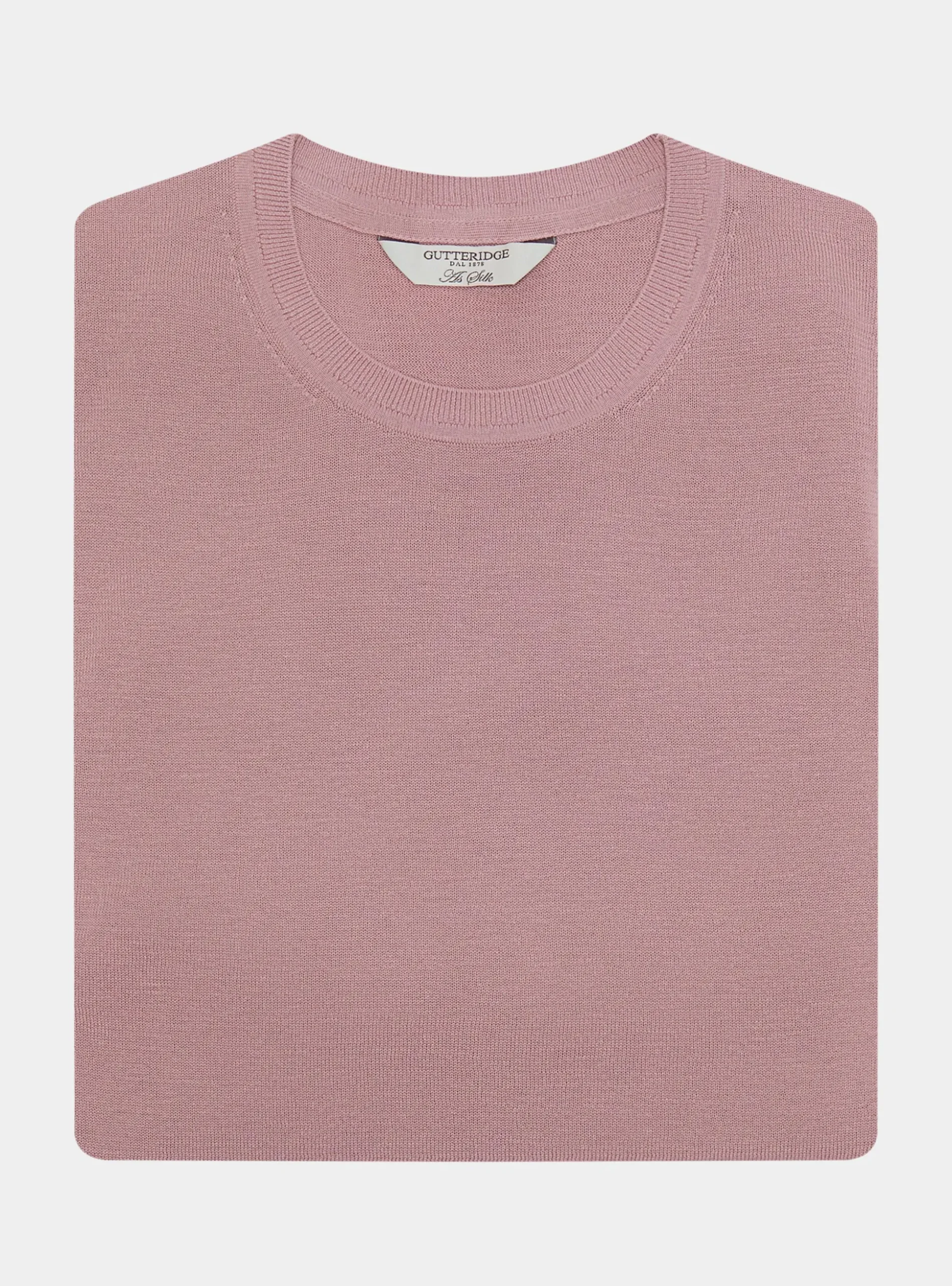 Maglia girocollo in cotone e seta