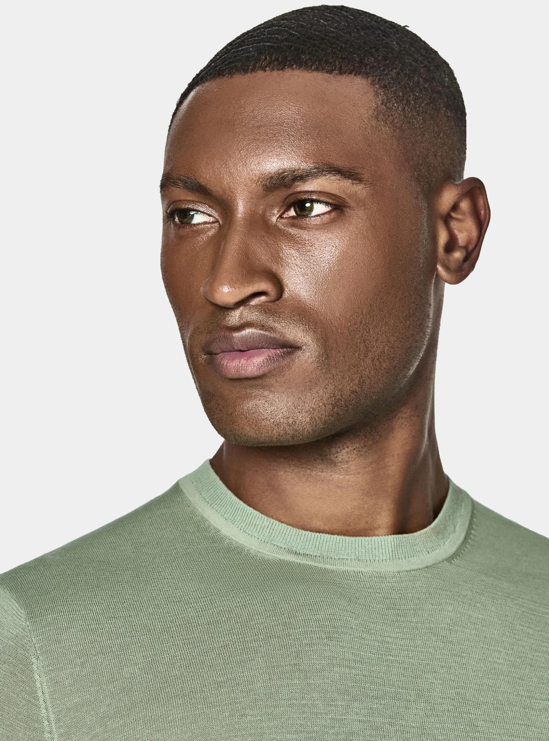 Maglia girocollo in cotone e seta