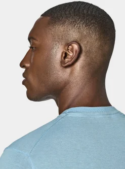 Maglia girocollo in cotone e seta