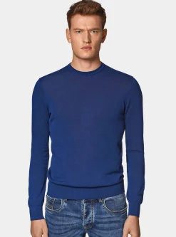 Maglia girocollo in cotone e seta