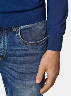 Maglia girocollo in cotone e seta