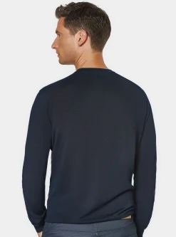Maglia girocollo in cotone e seta
