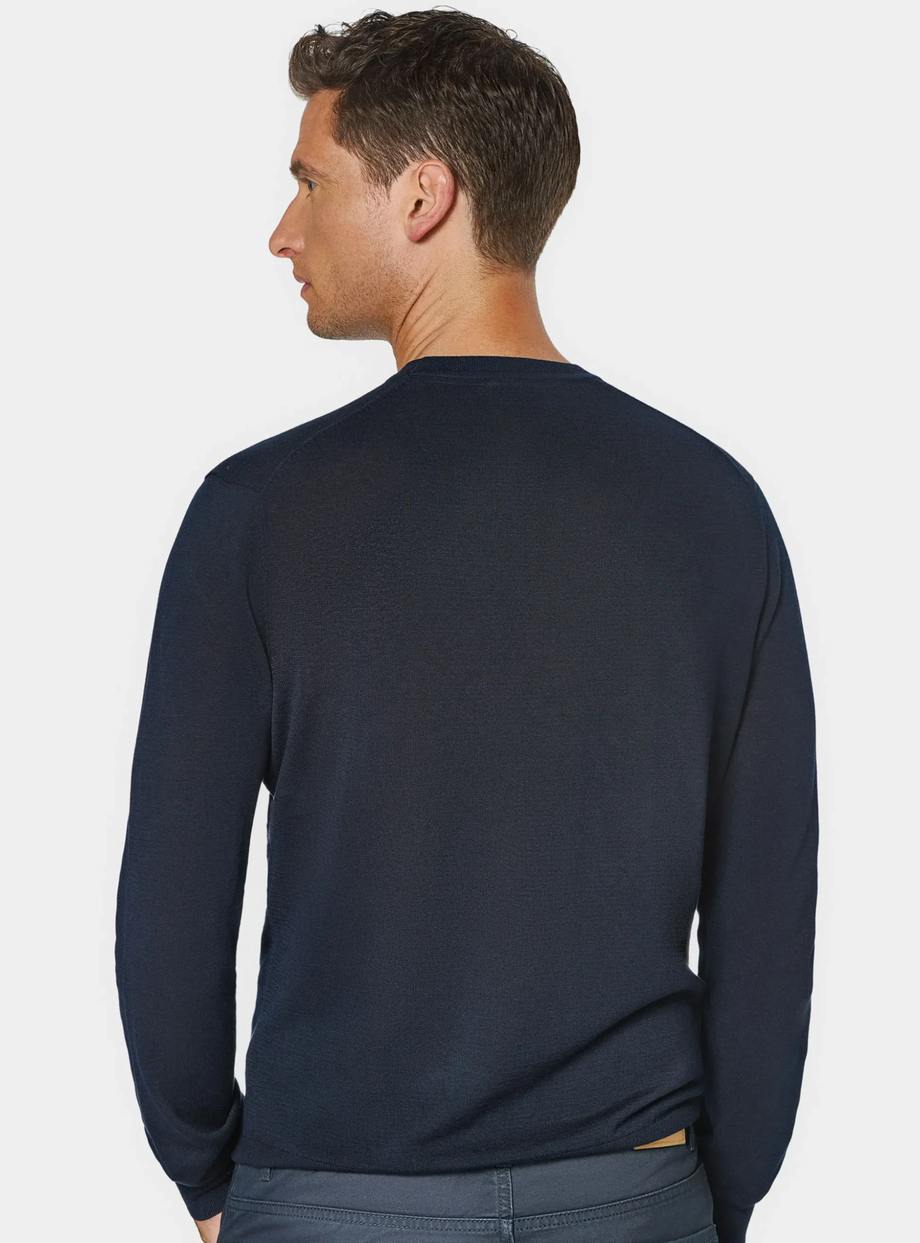 Maglia girocollo in cotone e seta