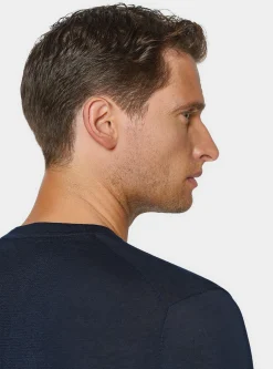 Maglia girocollo in cotone e seta