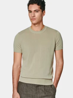 Maglia in puro cotone costa piatta
