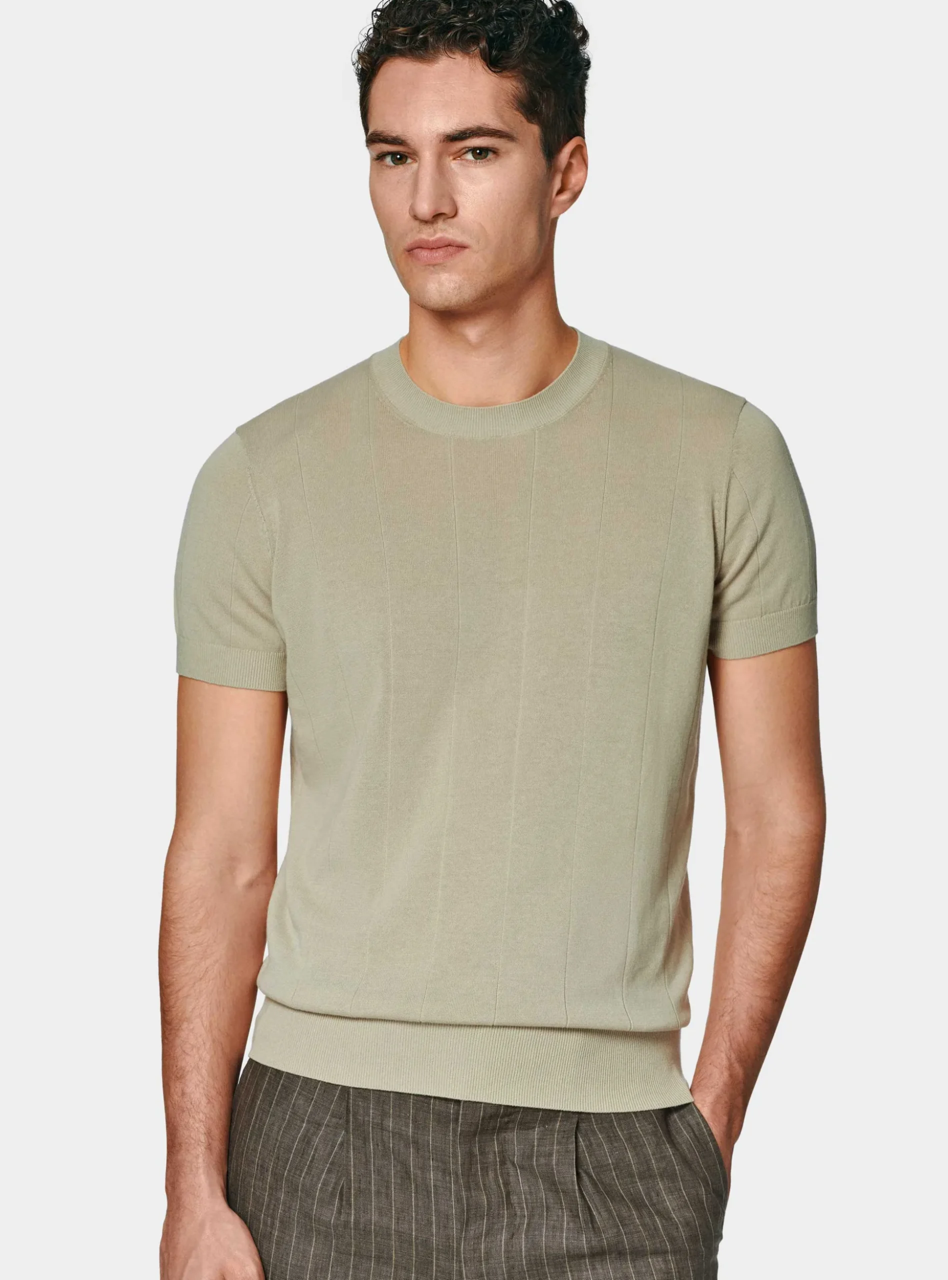 Maglia in puro cotone costa piatta