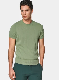 Maglia in puro cotone costa piatta