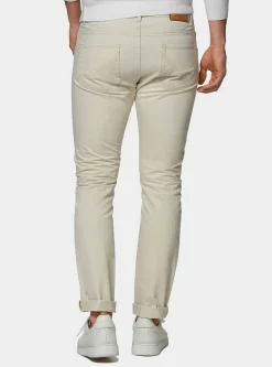 Pantaloni 5 tasche in twill di cotone
