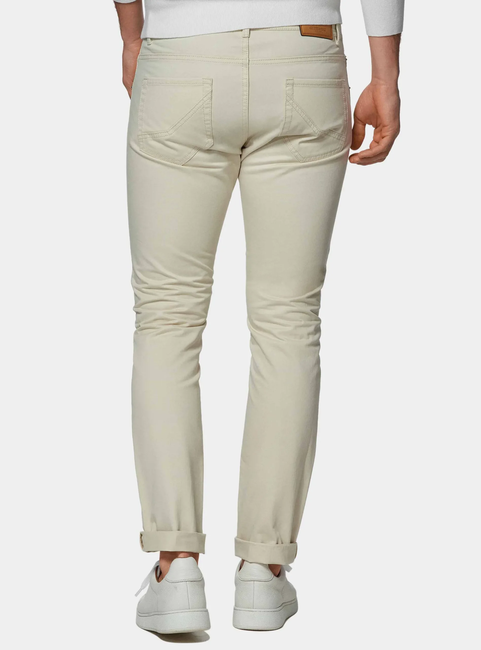 Pantaloni 5 tasche in twill di cotone