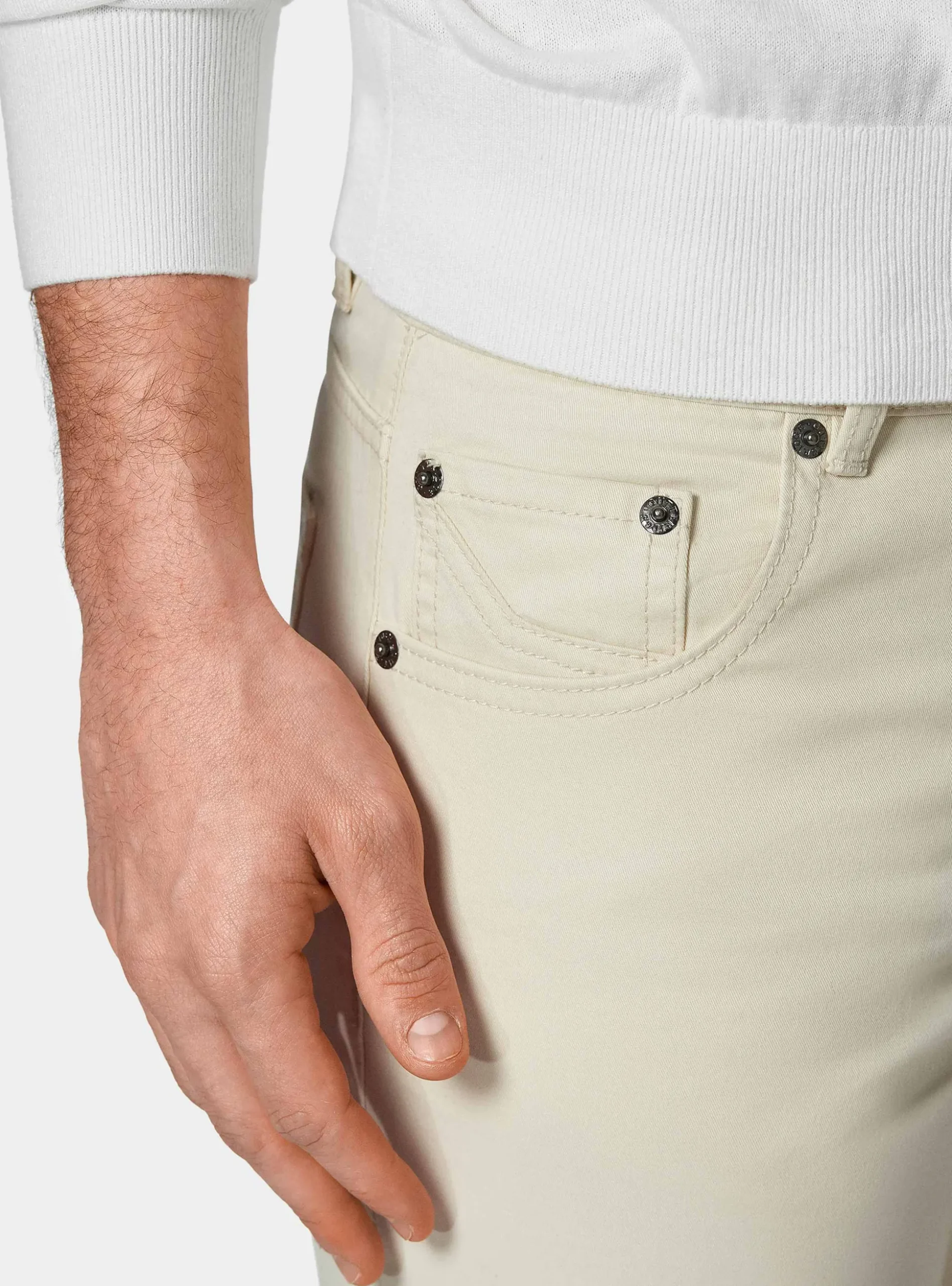 Pantaloni 5 tasche in twill di cotone
