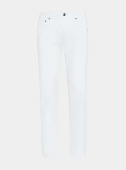 Pantaloni 5 tasche in twill di cotone