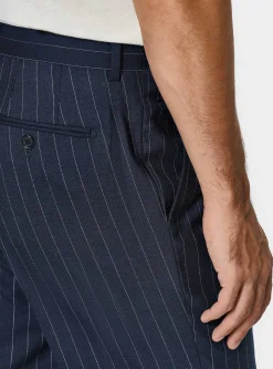 Pantaloni abito doppiopetto in pura lana gessata