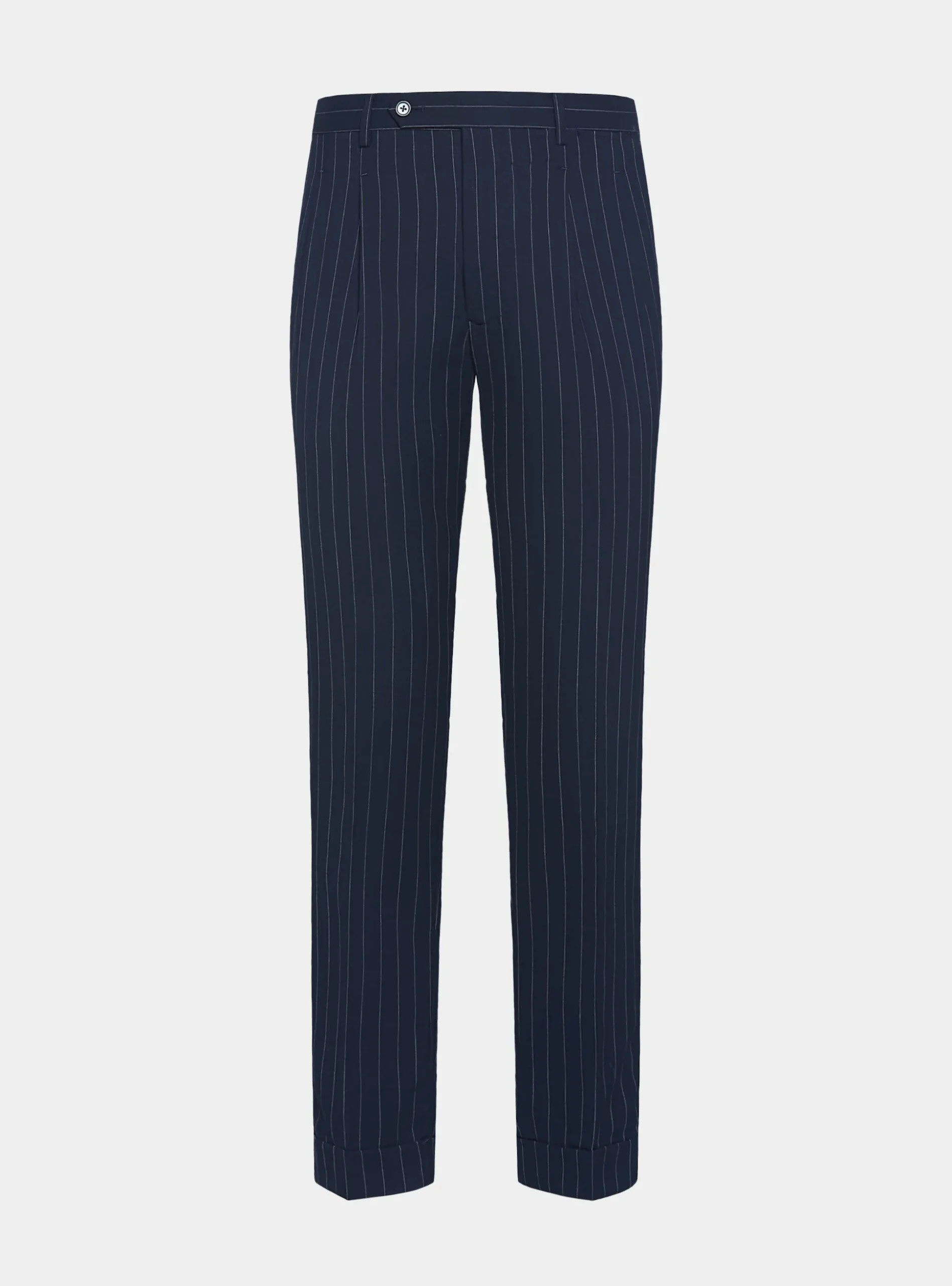 Pantaloni abito doppiopetto in pura lana gessata