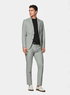 Pantaloni abito grigio in cotone stretch
