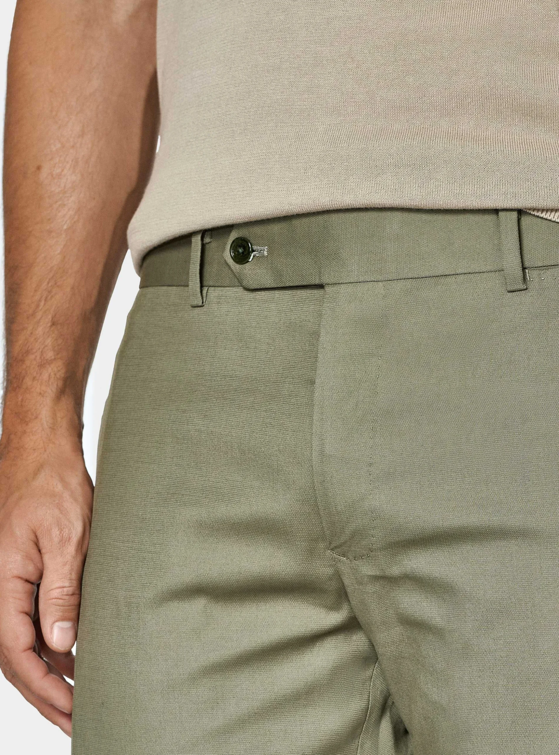 Pantaloni abito in cotone armaturato