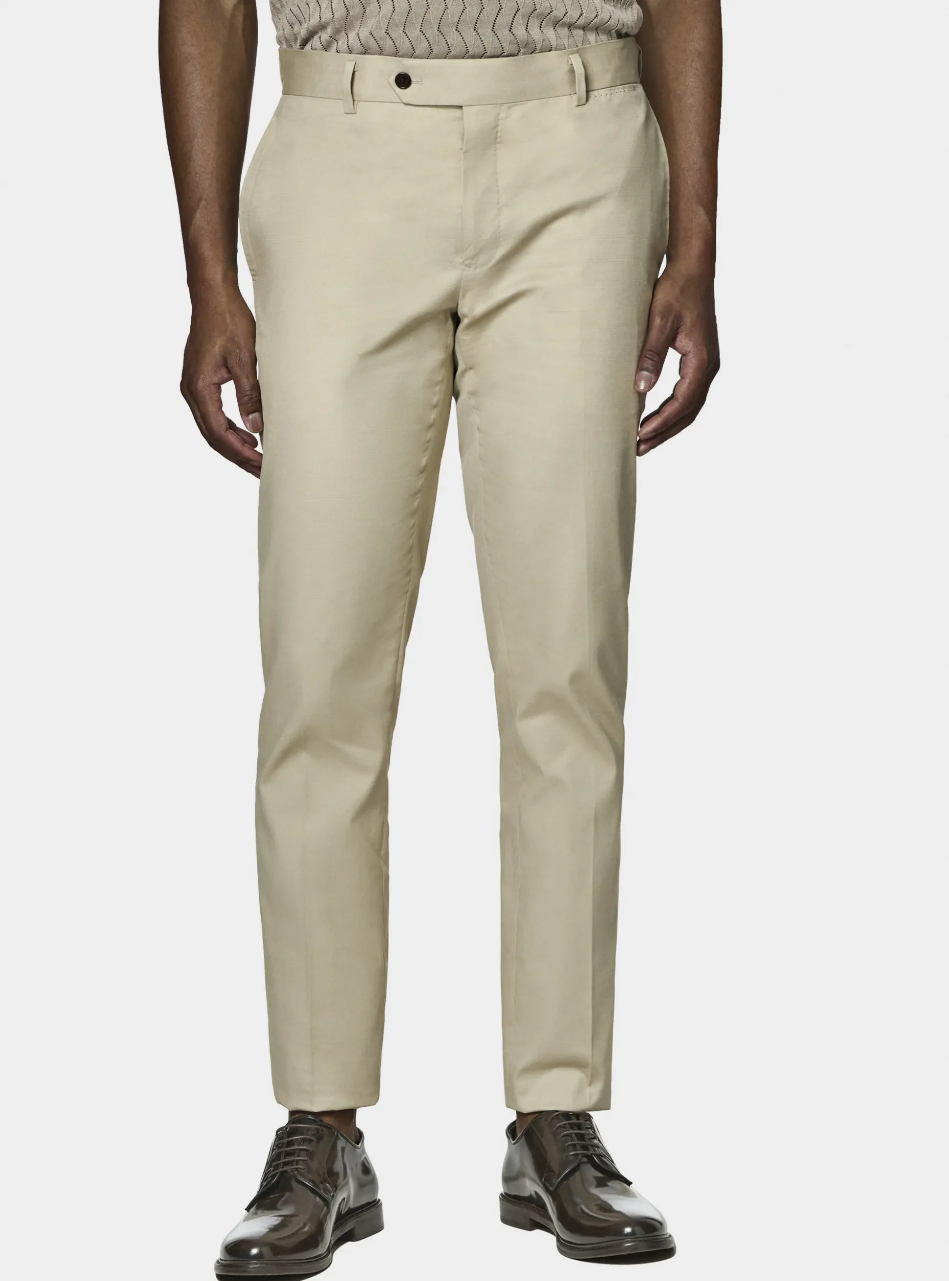 Pantaloni abito in cotone armaturato