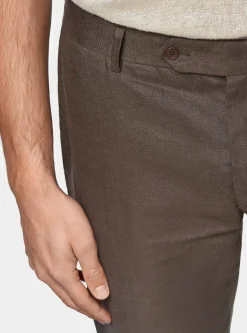 Pantaloni abito in puro lino