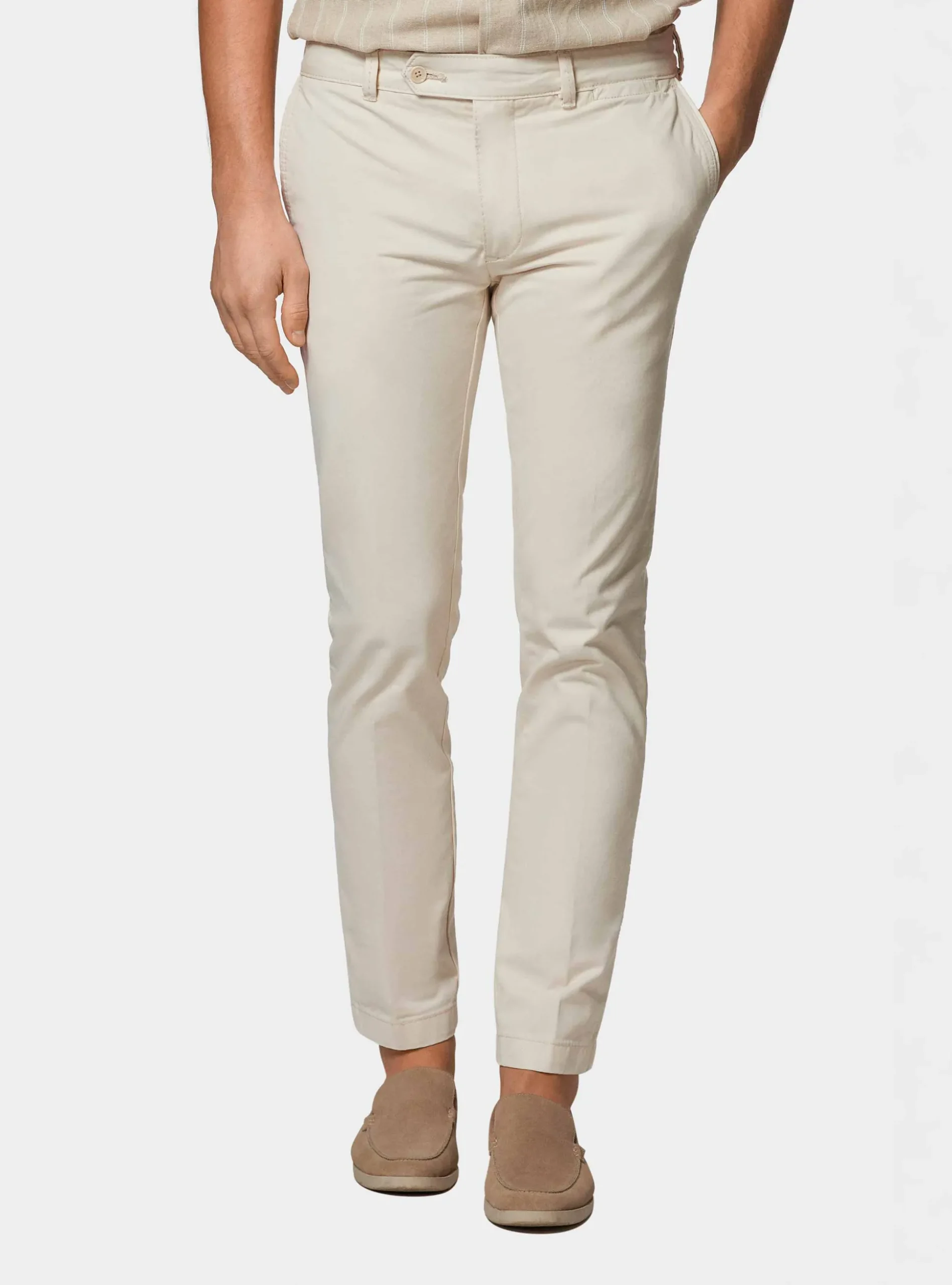 Pantaloni chino slim fit in cotone twill