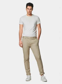 Pantaloni chino slim fit in cotone twill