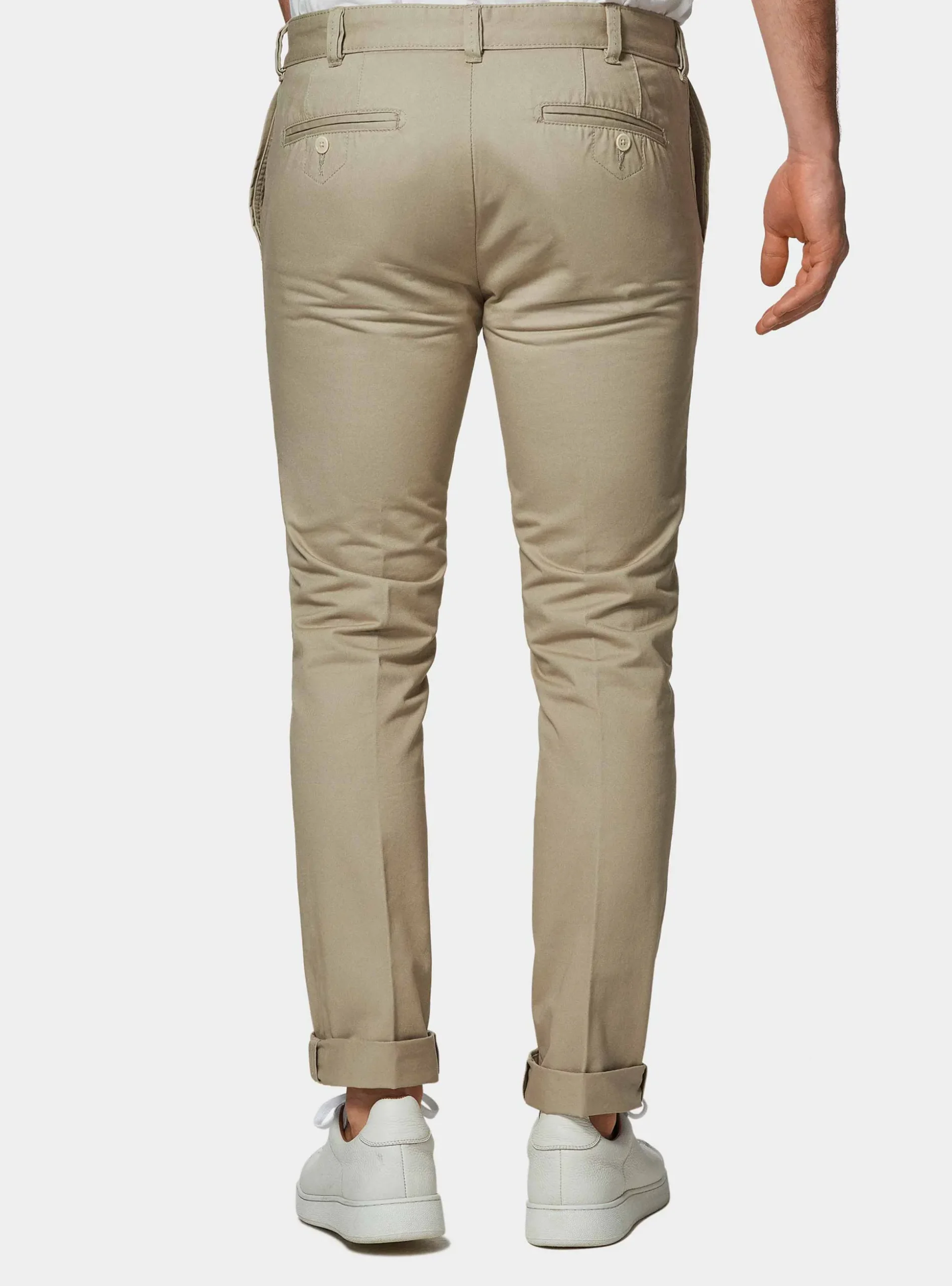 Pantaloni chino slim fit in cotone twill