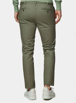 Pantaloni chino slim fit in cotone twill