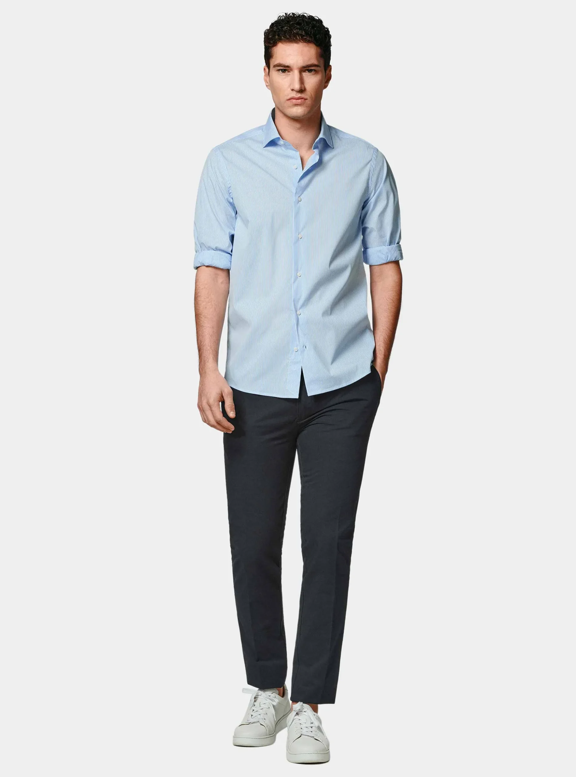 Pantaloni chino slim fit in cotone twill