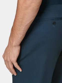 Pantaloni con pince in cotone popeline