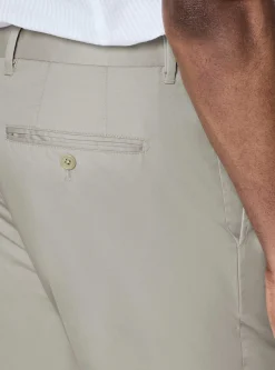 Pantaloni con pince in cotone popeline