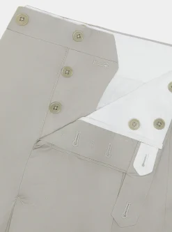 Pantaloni con pince in cotone popeline