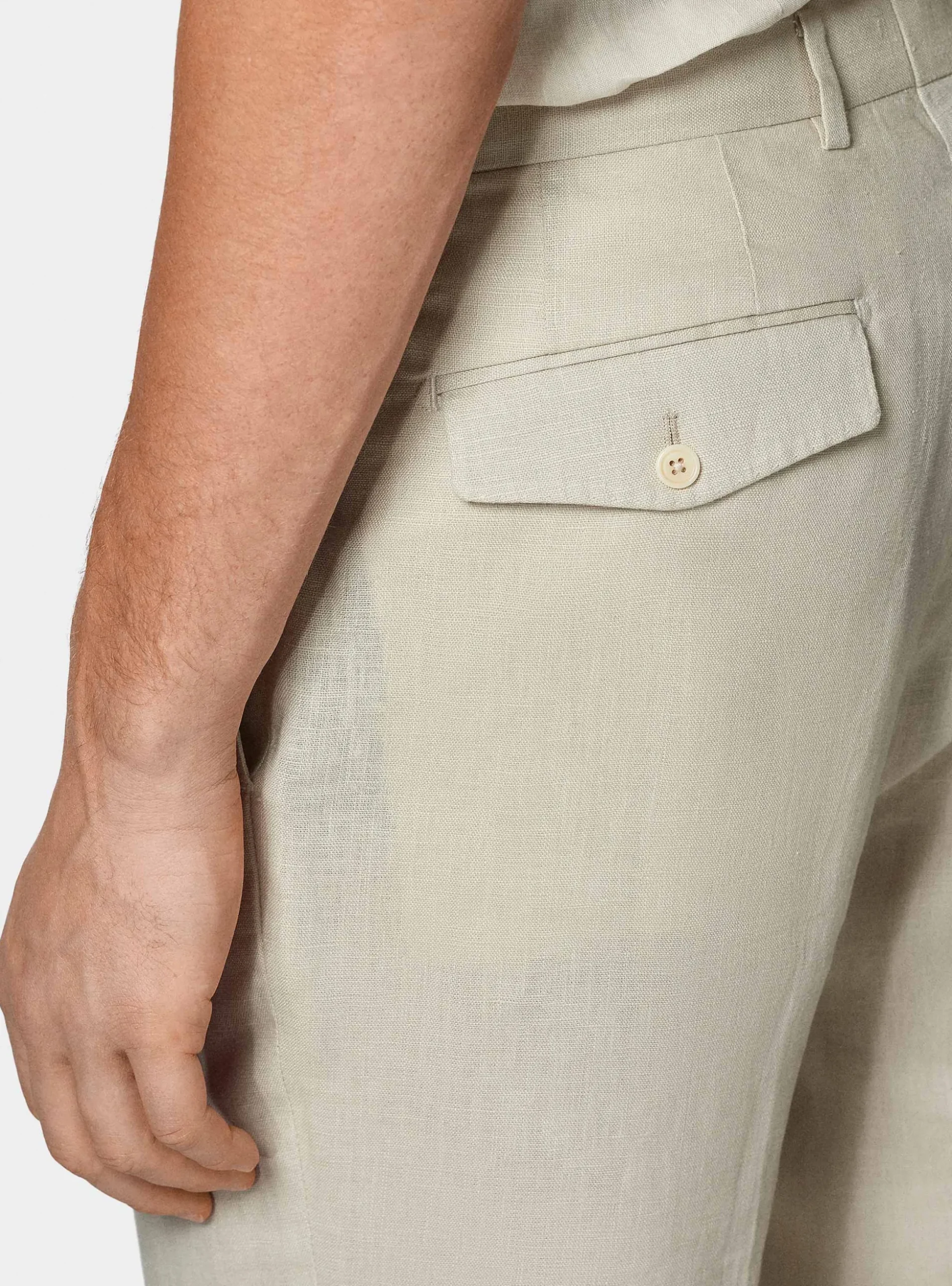 Pantaloni doppia pince in puro lino