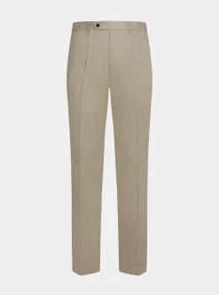 Pantaloni doppia pince in puro lino