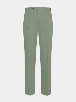 Pantaloni doppia pince in puro lino