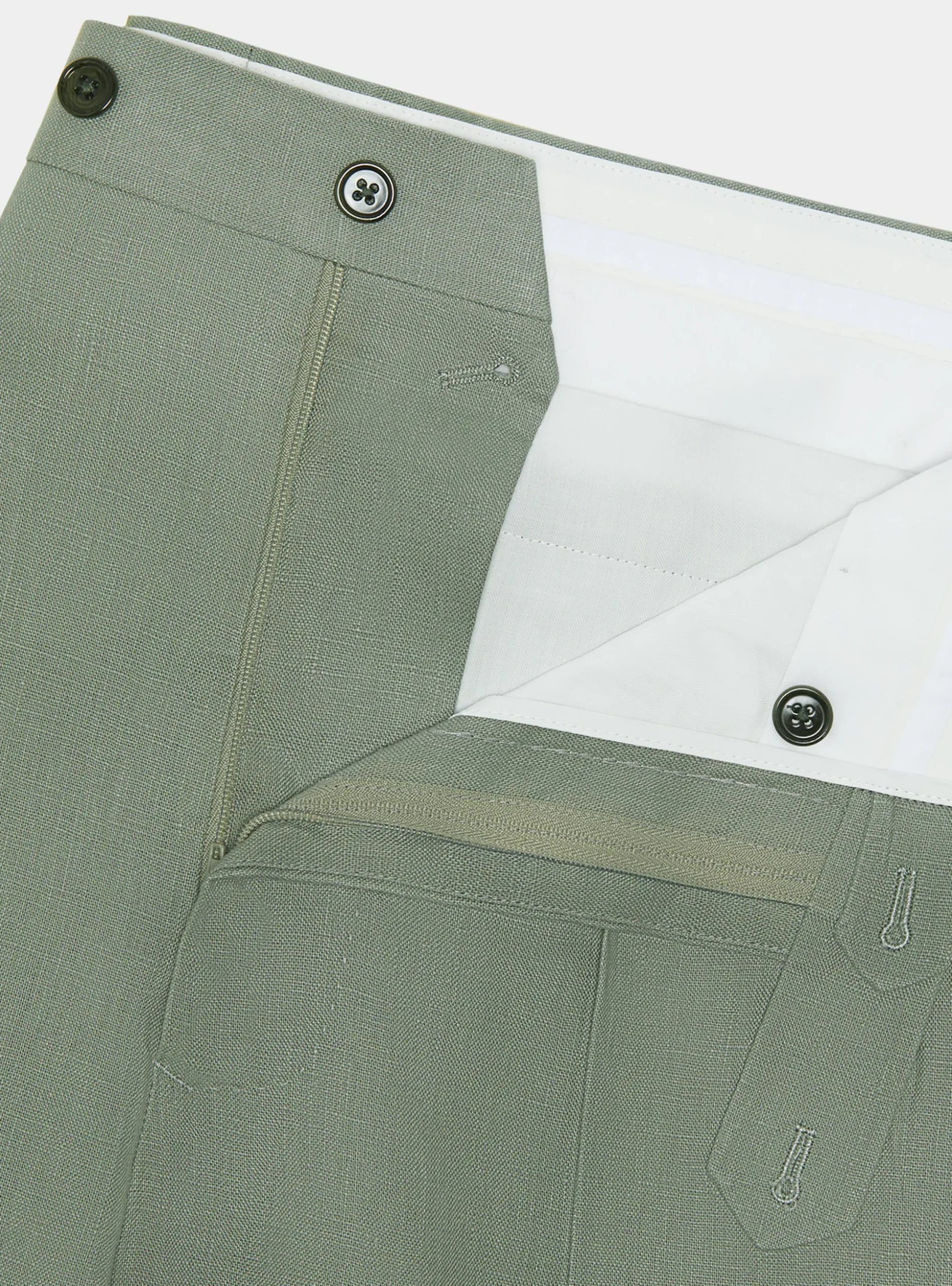 Pantaloni doppia pince in puro lino