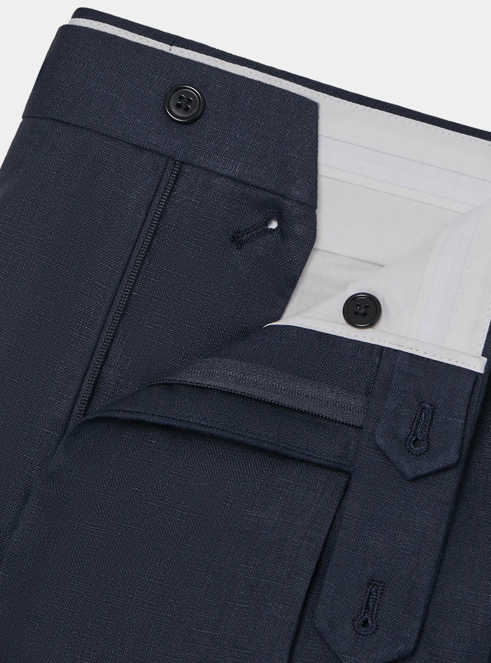 Pantaloni doppia pince in puro lino