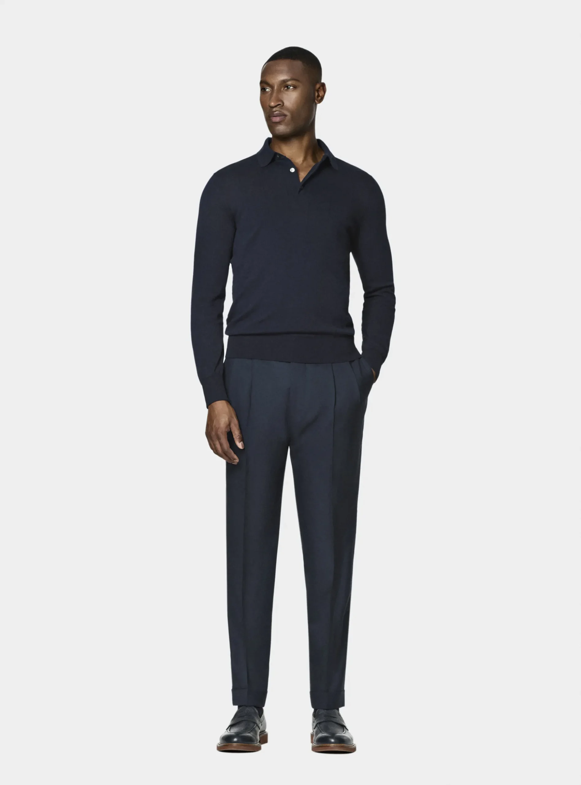 Pantaloni doppia pince in pura lana Vitale Barberis Canonico