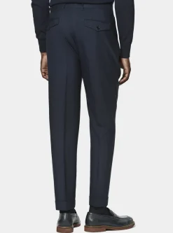 Pantaloni doppia pince in pura lana Vitale Barberis Canonico