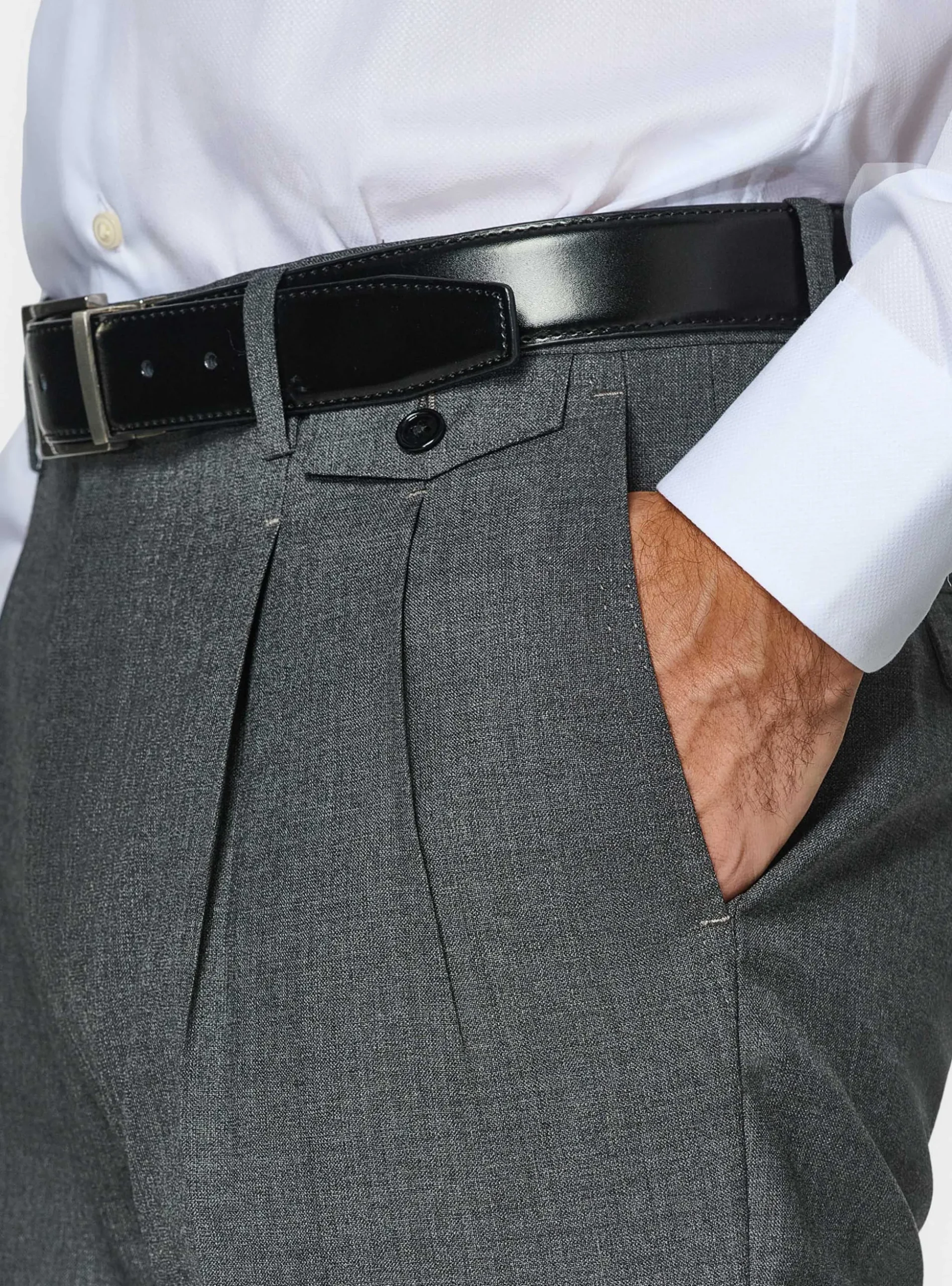 Pantaloni doppia pince in pura lana Vitale Barberis Canonico