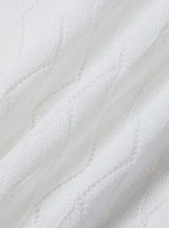 Polo camicia in maglia traforata in cotone e seta