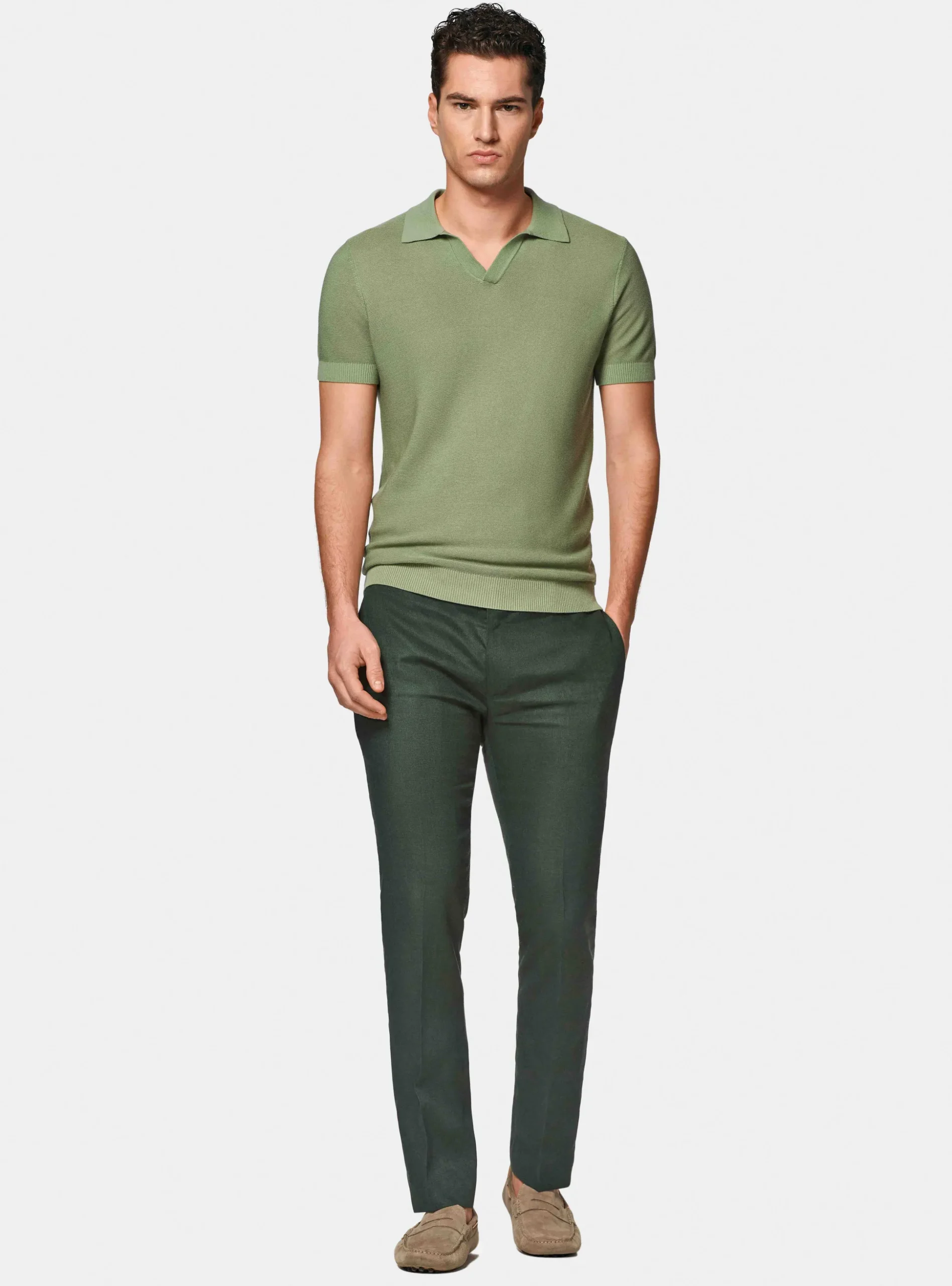 Polo in maglia links in cotone extrafine