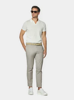 Polo in maglia senza bottoni in cotone extrafine