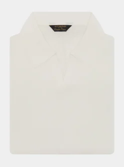 Polo in maglia senza bottoni in cotone extrafine