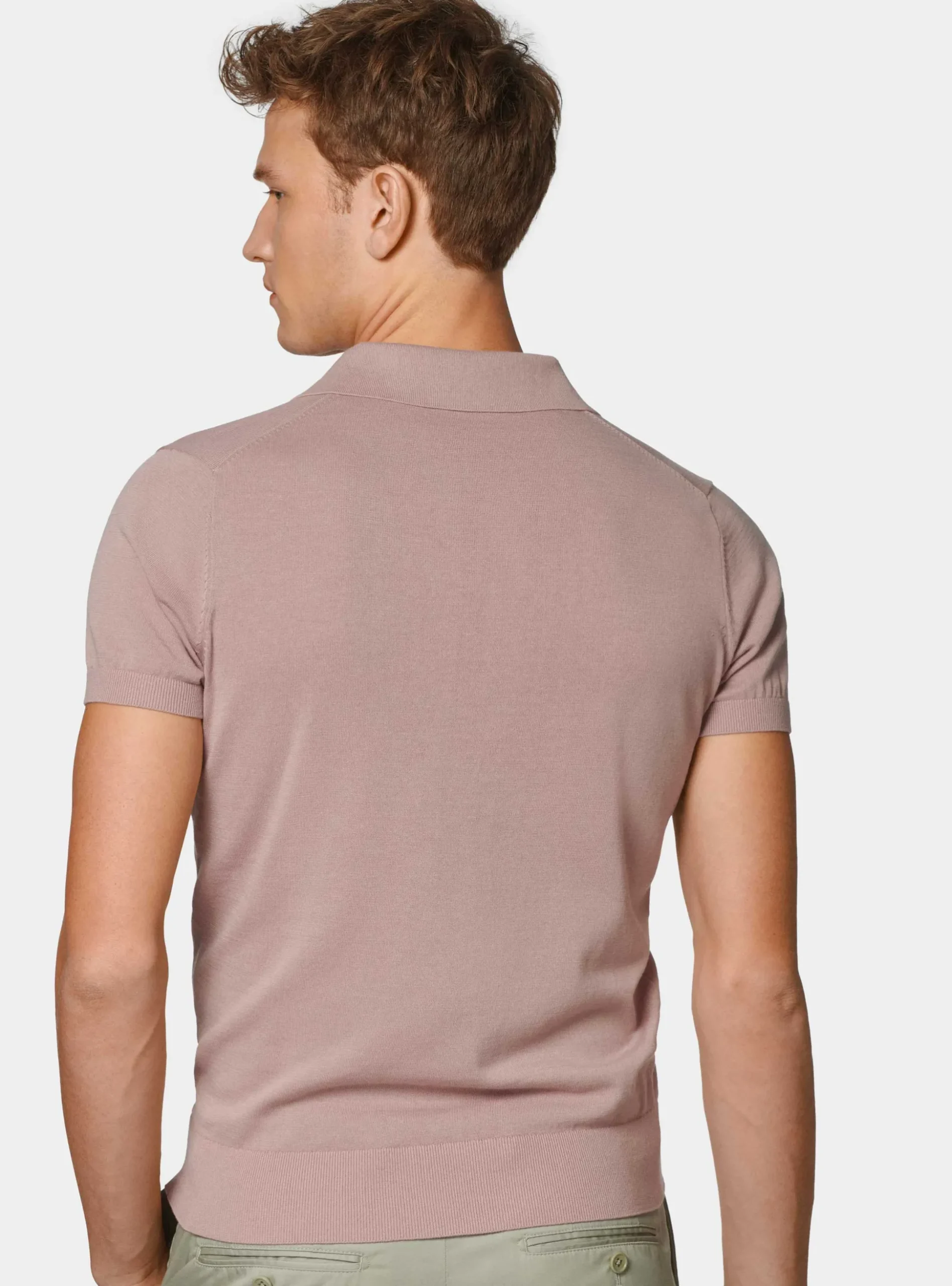 Polo in maglia senza bottoni in cotone extrafine