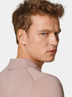 Polo in maglia senza bottoni in cotone extrafine
