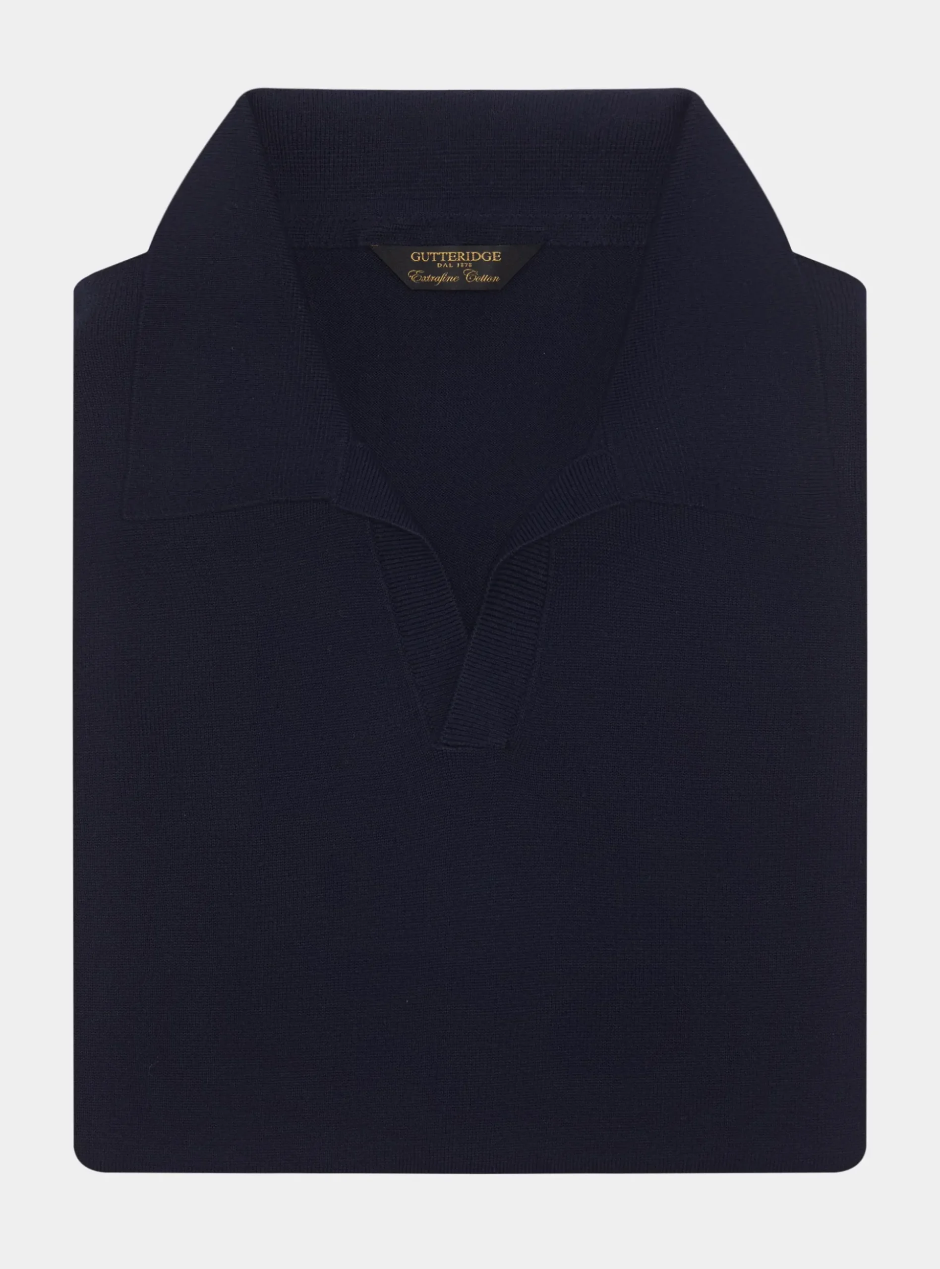 Polo in maglia senza bottoni in cotone extrafine